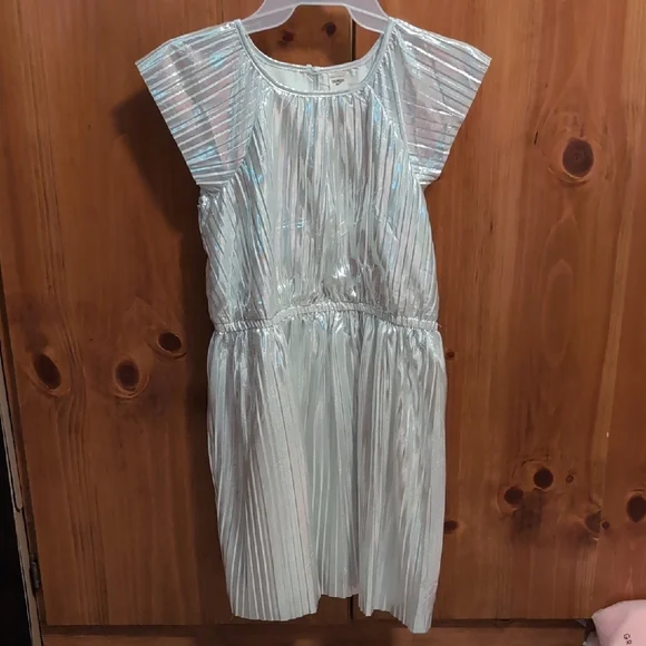 oshkosh silver dress OshKosh B'gosh | Dresses | Oshkosh Girls Metallic Pleated Flutter Party  Dress 4 Nwt